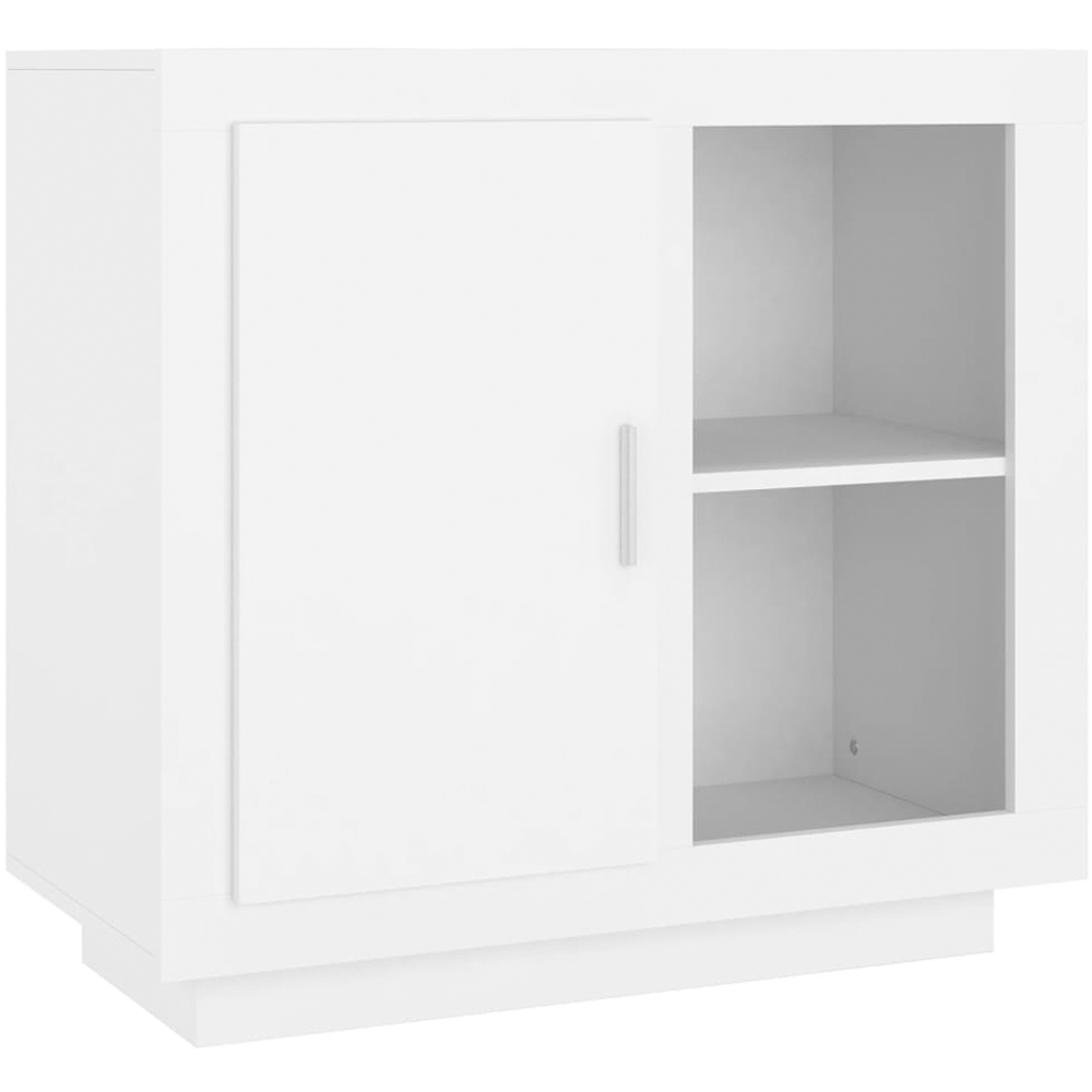 vidaXL Single Door 2 Shelf White Sideboard Image 2