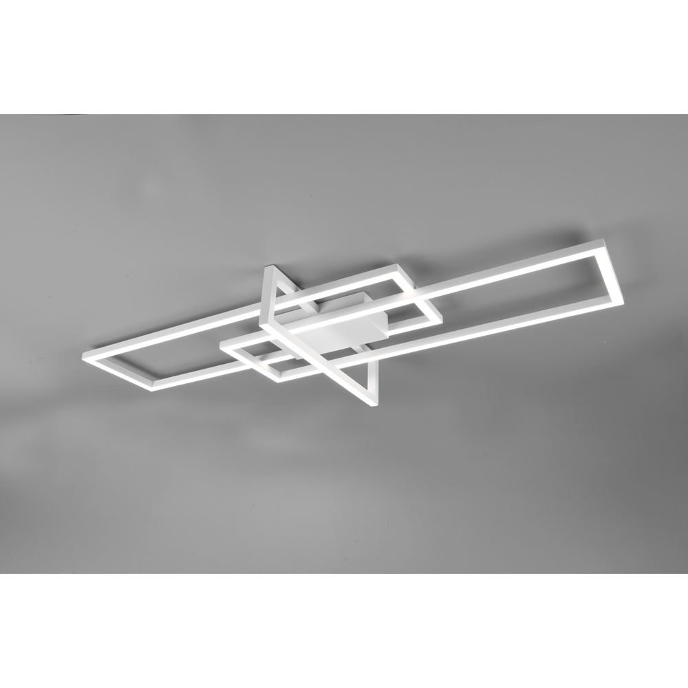 TRIO Salinas Matt White Rectangular LED Ceiling Light Image 2