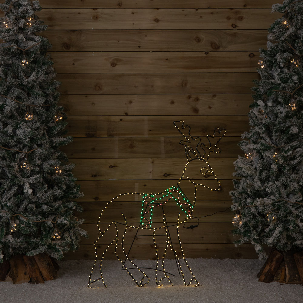 Samuel Alexander FlexiBrights 420 Multicoloured LED Reindeer Christmas Decoration 1.4m x 86cm Image 2