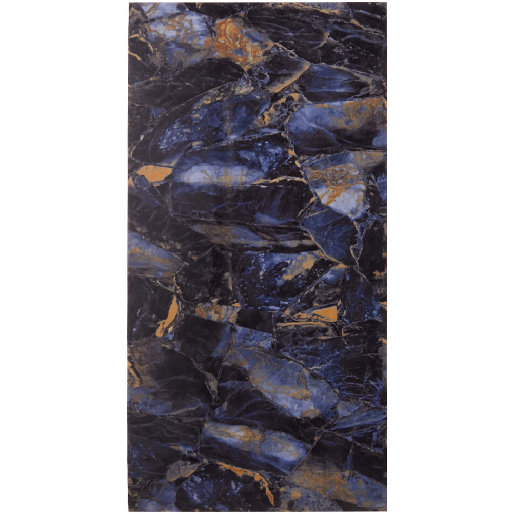 Living and Home 10 Piece Dark and Gold Marble PVC Peel and Stick Wall Sticker Image 2