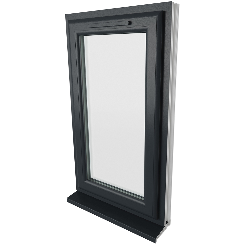 Crystal uPVC Triple Glazed Window Left Hand Side Hung Grey White Clear Glass 610x1115mm Image 9