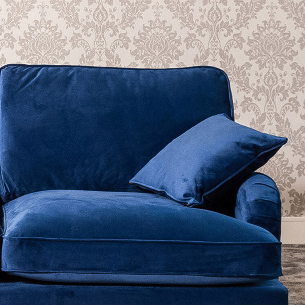 Mackenzie 2 Seater Blue Plush Velvet Sofa Image 3
