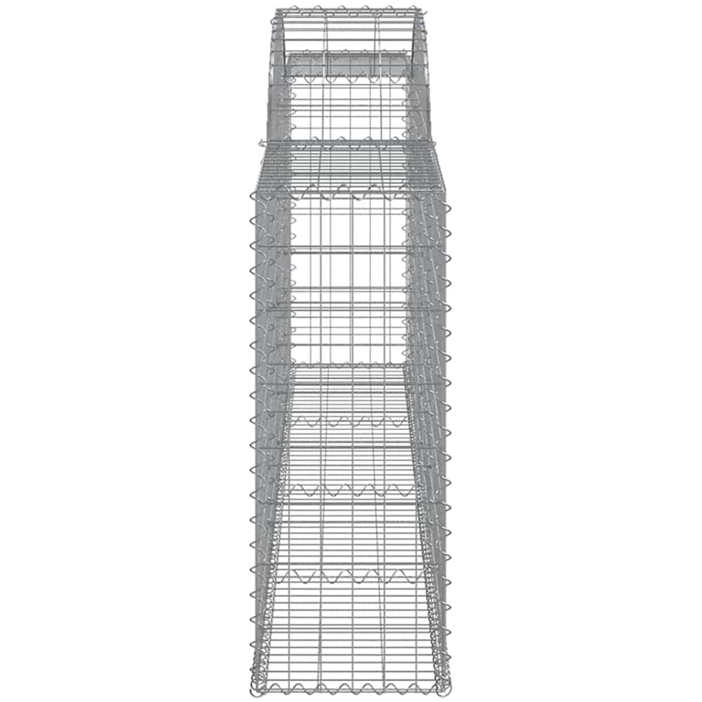 vidaXL Silver Galvanised Iron Arched Gabion Basket 300 x 30 x 80/100cm 7 Pack Image 3