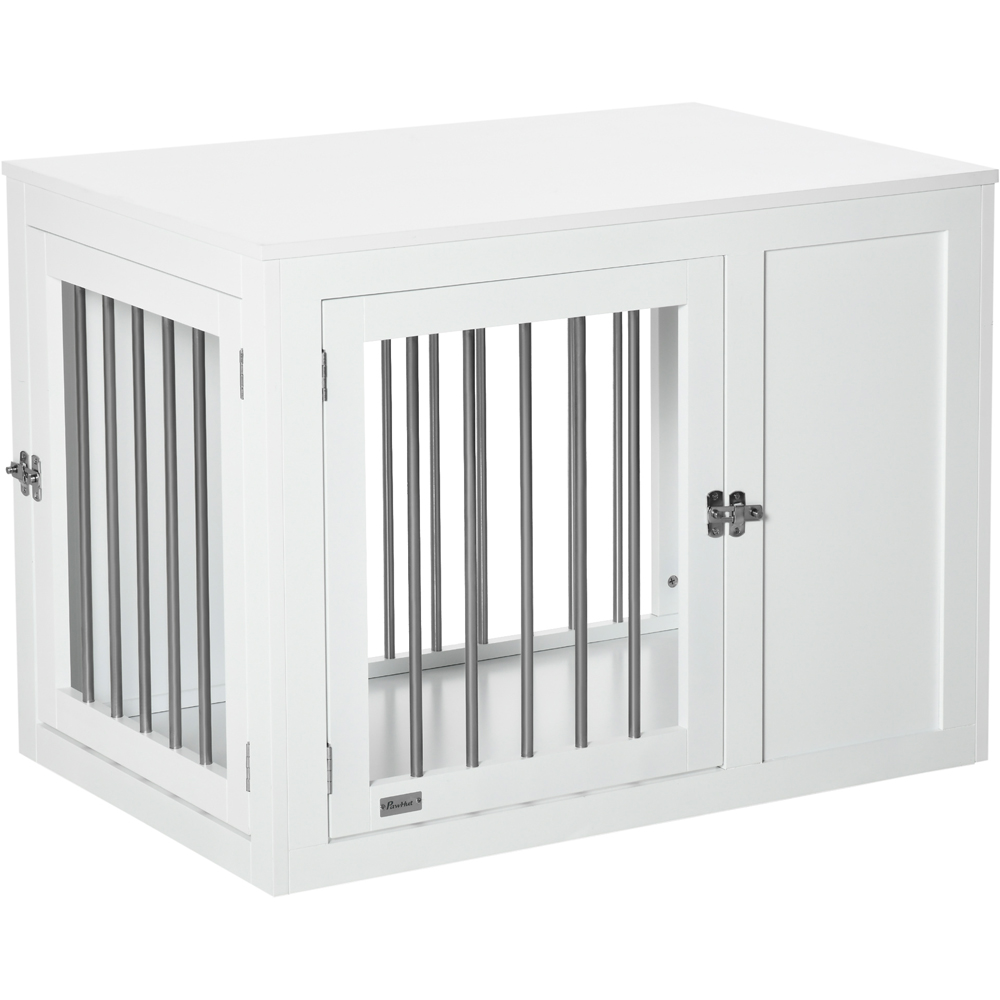 PawHut Medium Dog Crate End Table with 2 Doors Image 1