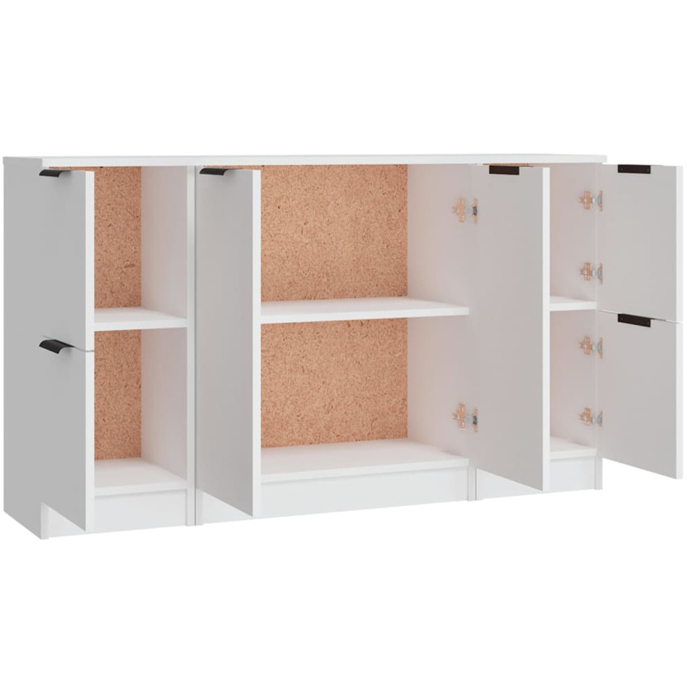 vidaXL 6 Door White Sideboard 3 Piece Image 5