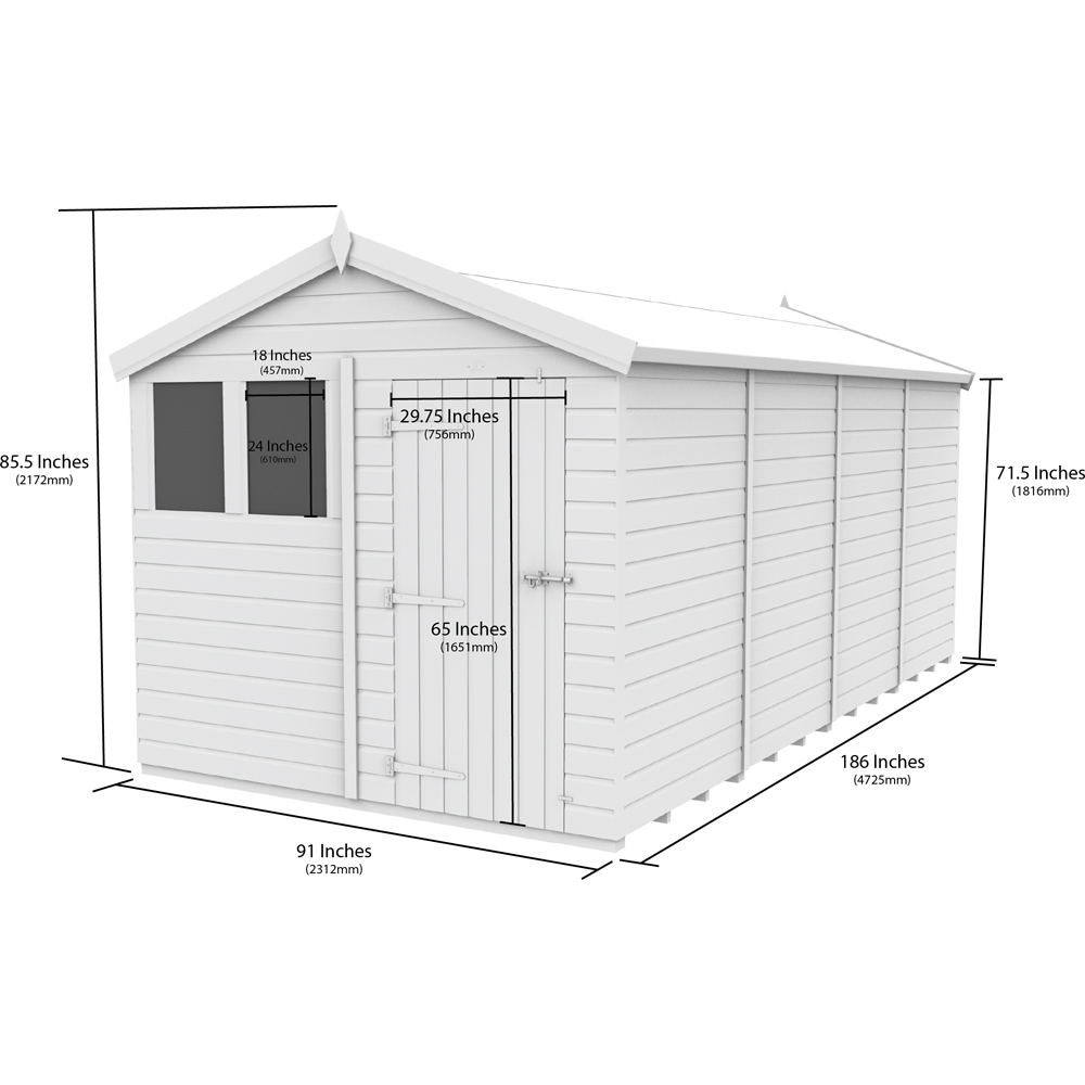 DIY Sheds 8 x 16ft Tongue and Groove Timber Apex Garden Shed Image 9