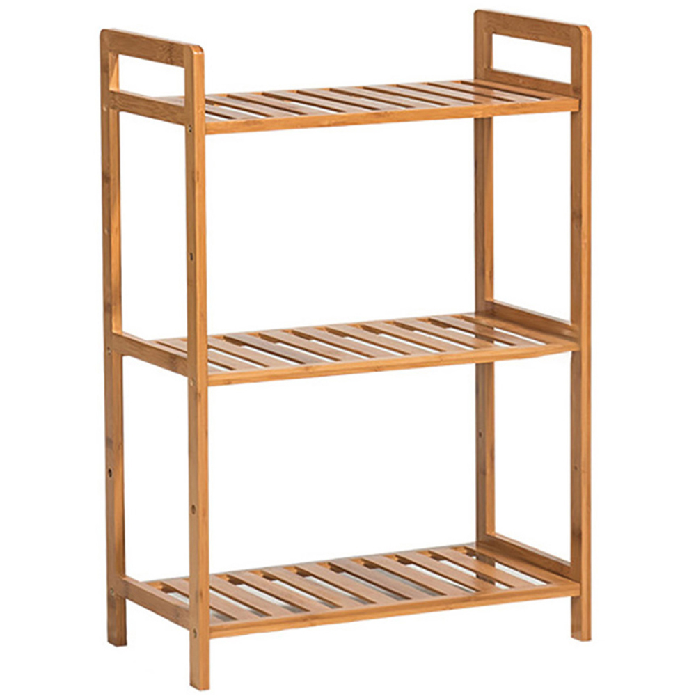 Living and Home 3 Shelf Natural Medium Bookshelf Image 2