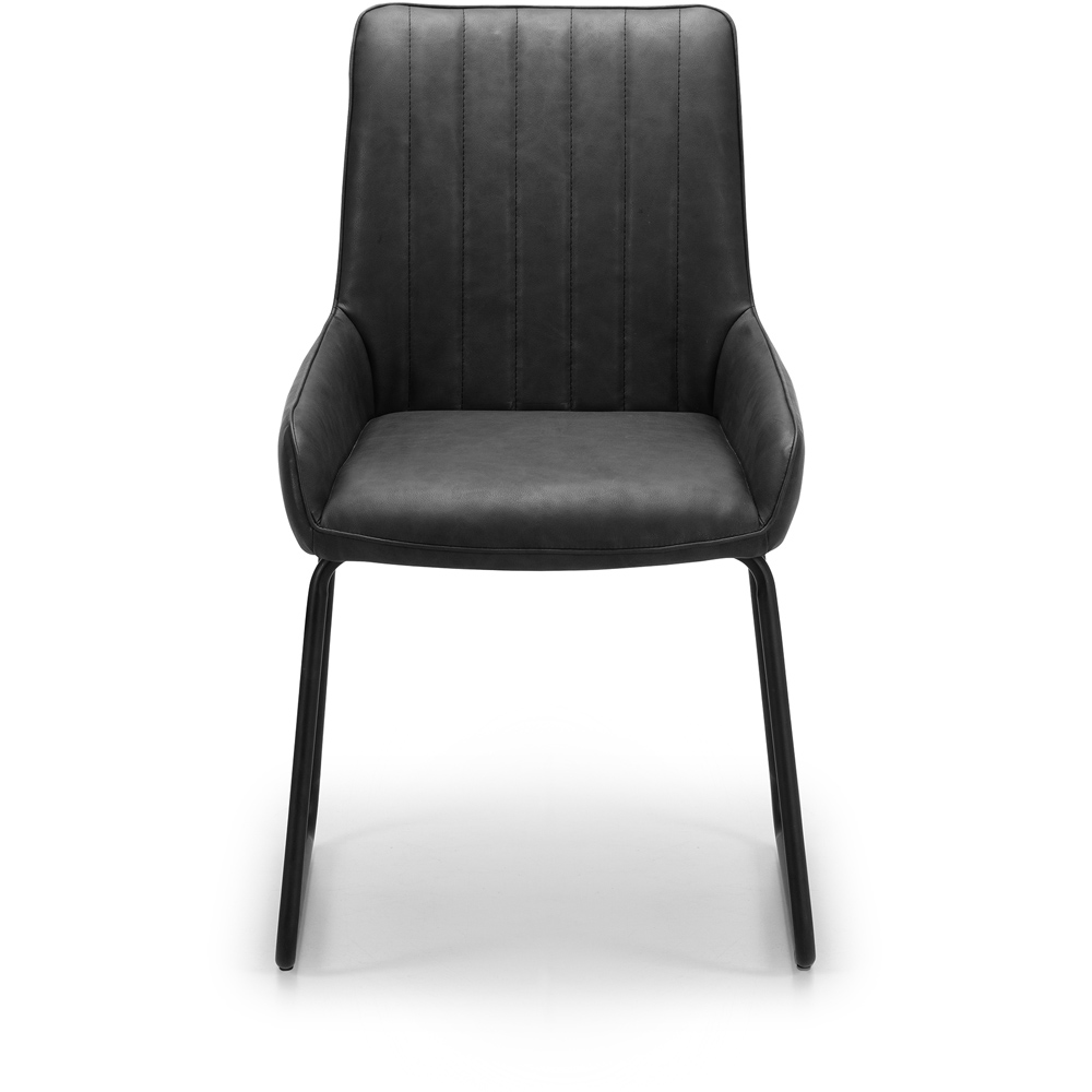 Julian Bowen Soho Set of 2 Black Dining Chairs Image 4