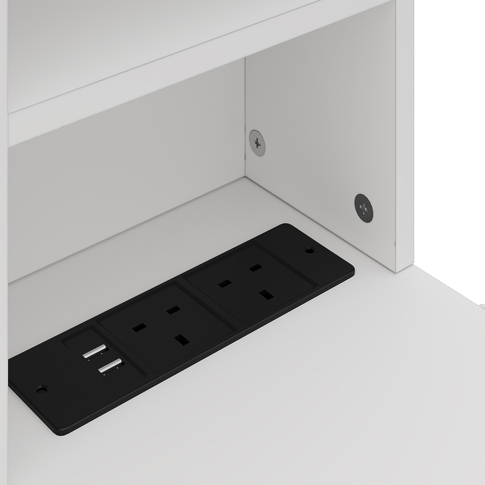 Living and Home 5 Drawer 4 Door 3 Shelf White LED Dressing Table Set Image 4
