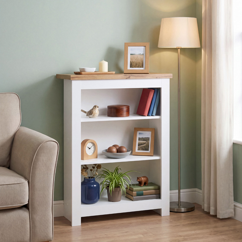 VIDA DESIGNS Arlington 3 Shelf White Bookcase Image 4