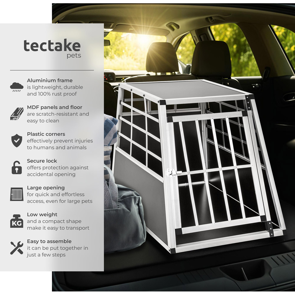 tectake Black Dog Crate 90 x 65cm Image 6