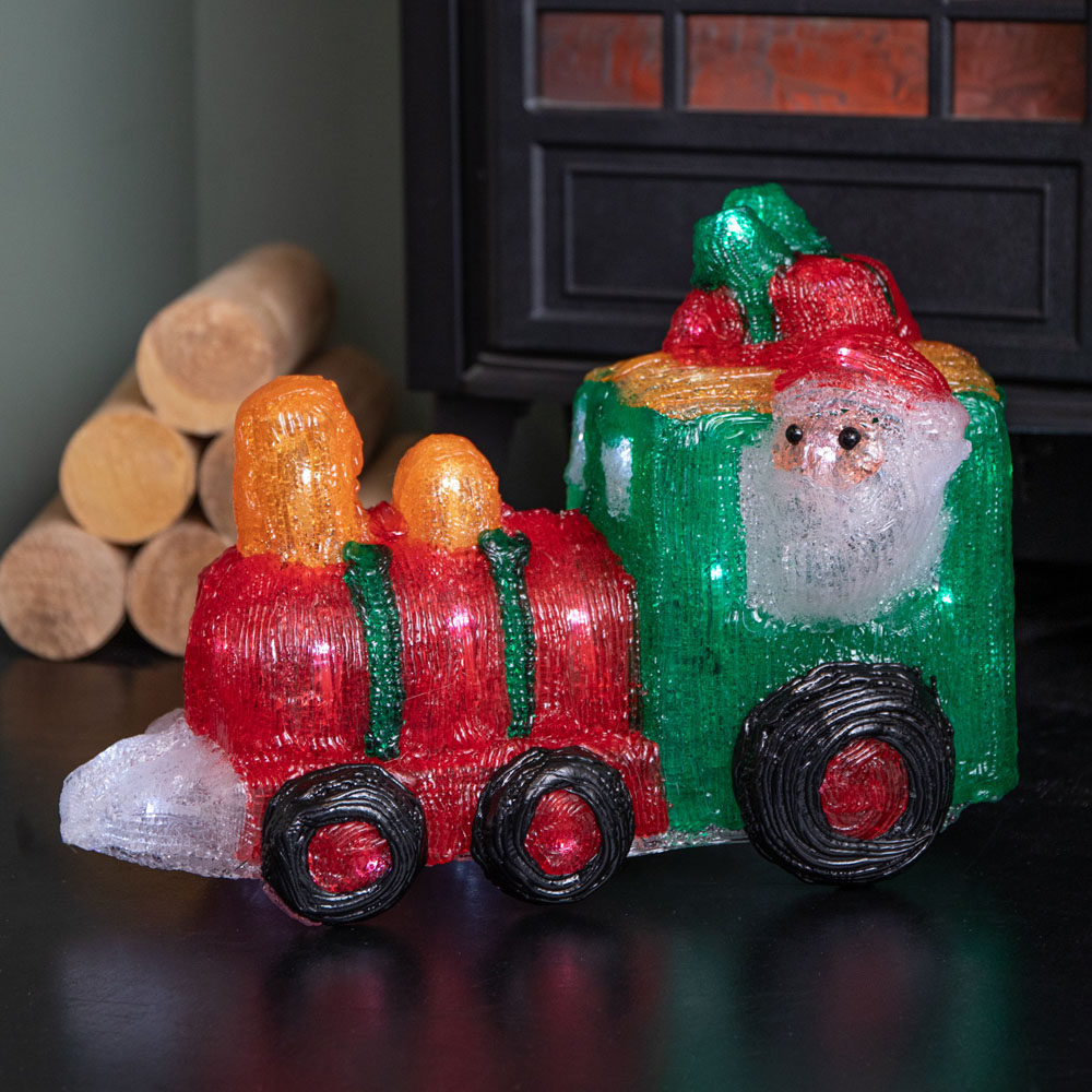 Samuel Alexander 35 Cool White LED Light-Up All Aboard Christmas Train Decoration 24cm Image 1