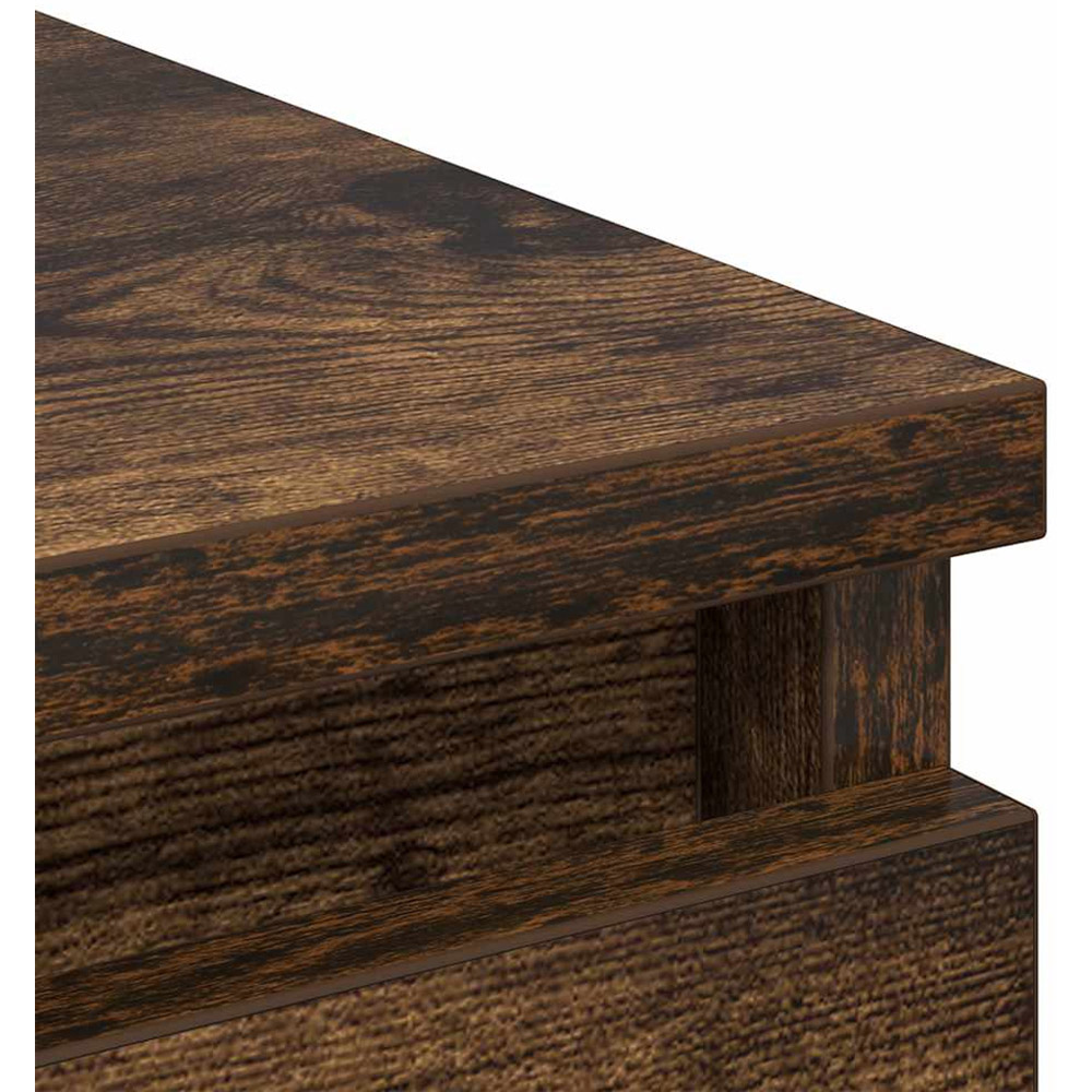 vidaXL 3 Drawer Smoked Oak Sideboard Image 9