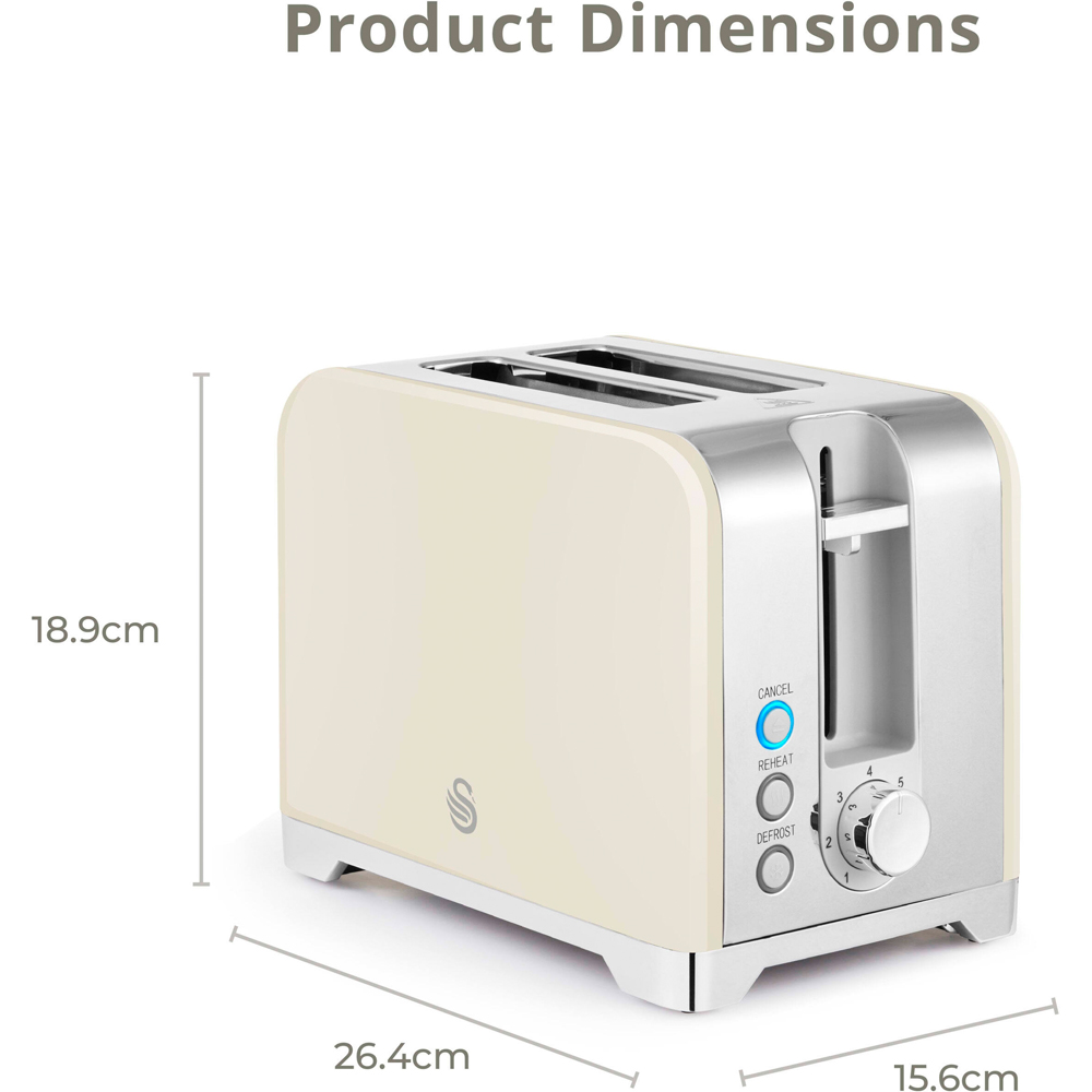 Swan Solace Cream 2 Slice Toaster Image 9