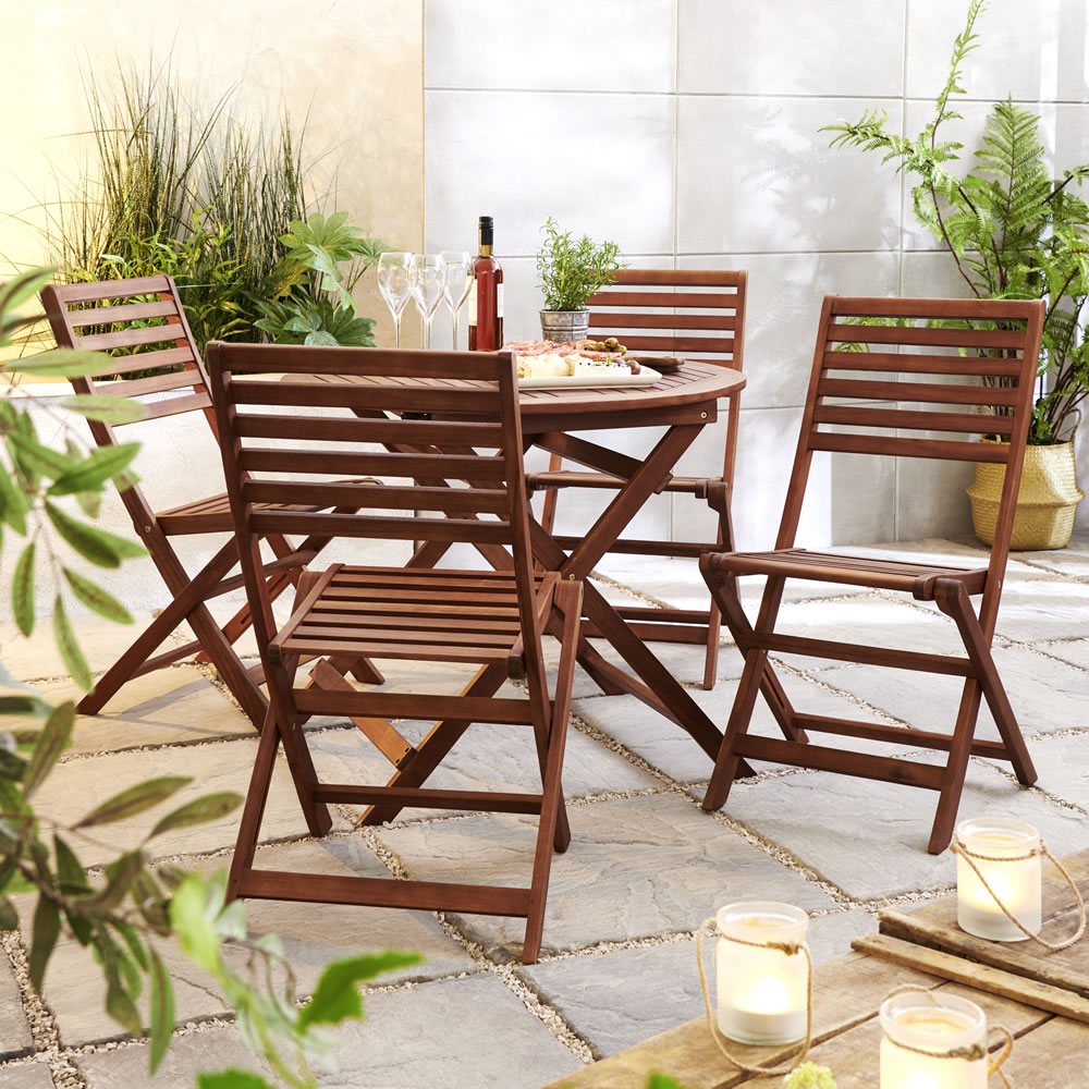 Wilko FSC Wooden Patio Set 4 Seater Image 2