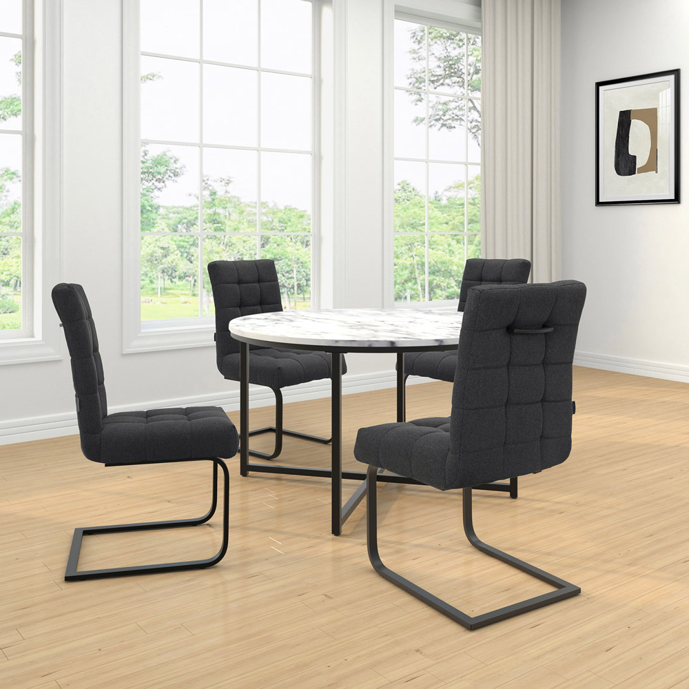 Dorel Terza Set of 2 Black Fabric Dining Chair Image 8