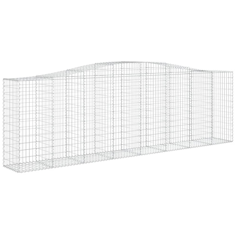 vidaXL Silver Galvanised Iron Gabion Basket 400 x 50 x 120/140cm 10 Pack Image 1