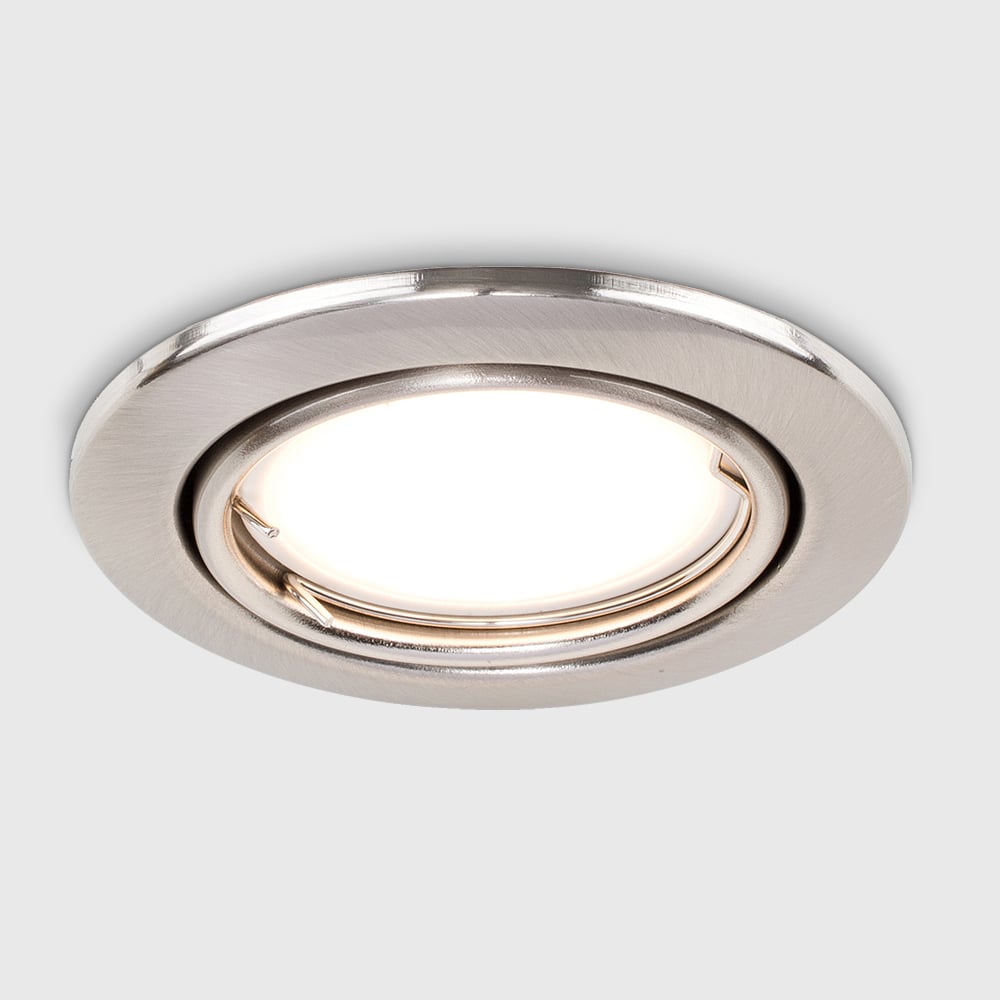 ValueLights Brushed Chrome Tiltable Warm White LED Ceiling Downlight 6 Pack Image 3