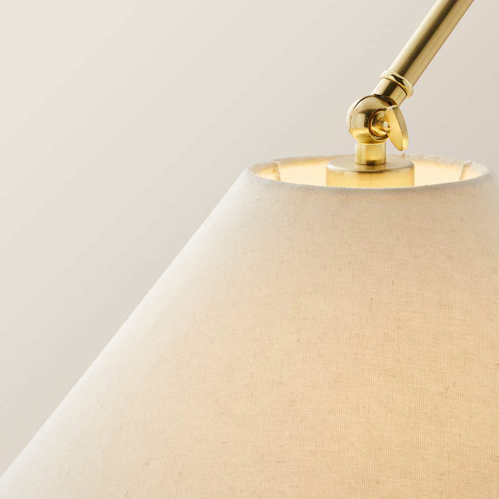 ValueLights Layla Black Adjustable Floor Lamp with Linen Shade and Bulb Image 5