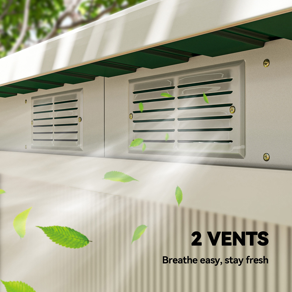 Outsunny 9 x 4ft Green Metal Pent Garden Shed Image 7