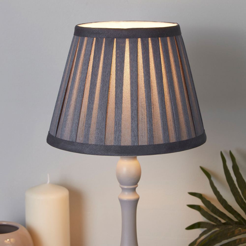 Lighting Collection Barnes Dark Grey Pleated Tapered Lamp Shade 20cm Image 2