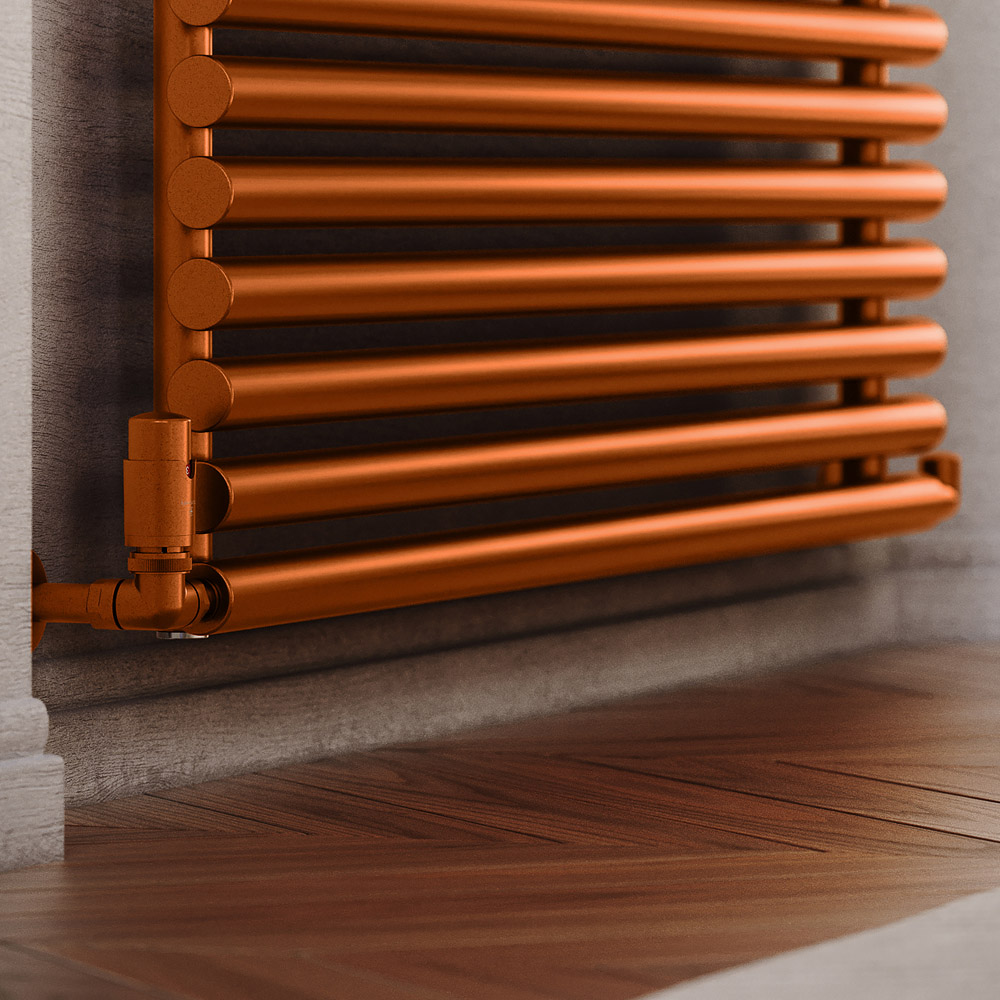 Terma Vario True Copper Right Sided Vision 3 Axis Thermostatic Radiator Valve Set Image 4