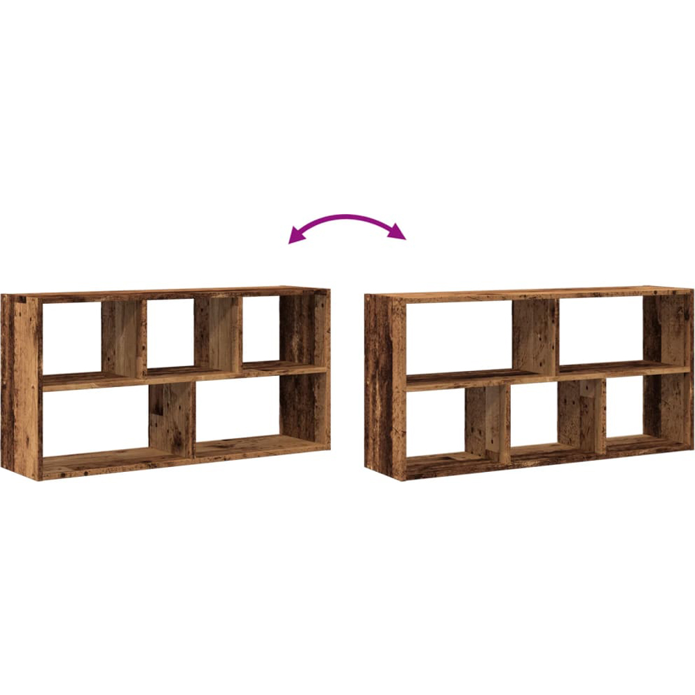 vidaXL 5 Shelf Smoked Oak Floating Wall Shelf Image 5
