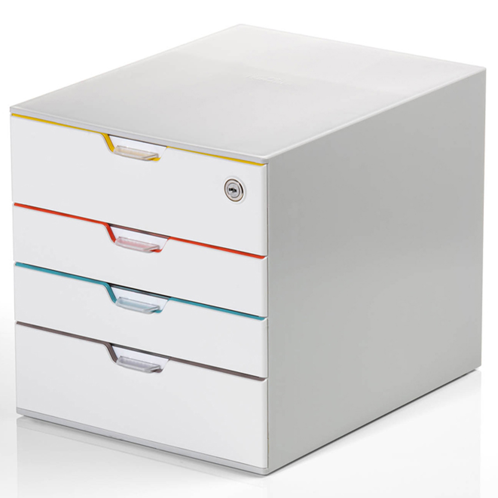 Durable Varicolor 4 Drawer Mix Safe Lockable Desktop Organiser Storage A4+ Image 3