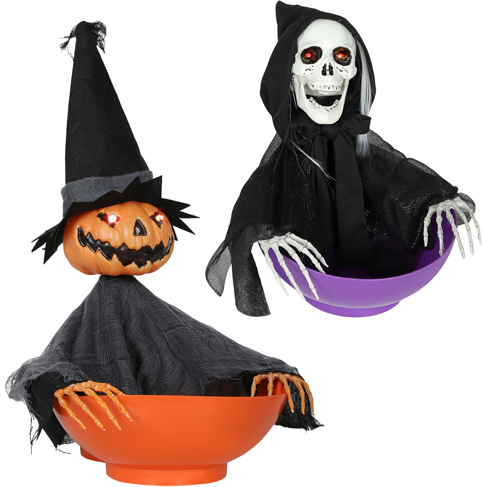 Outsunny Animated Skeleton Candy Dish Halloween Decoration Image 1