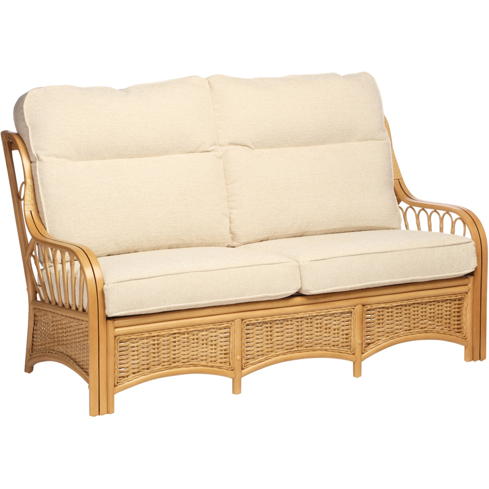 Desser Furniture Vale 3 Seater Light Oak Natural Rattan Cloud Sofa Image 2