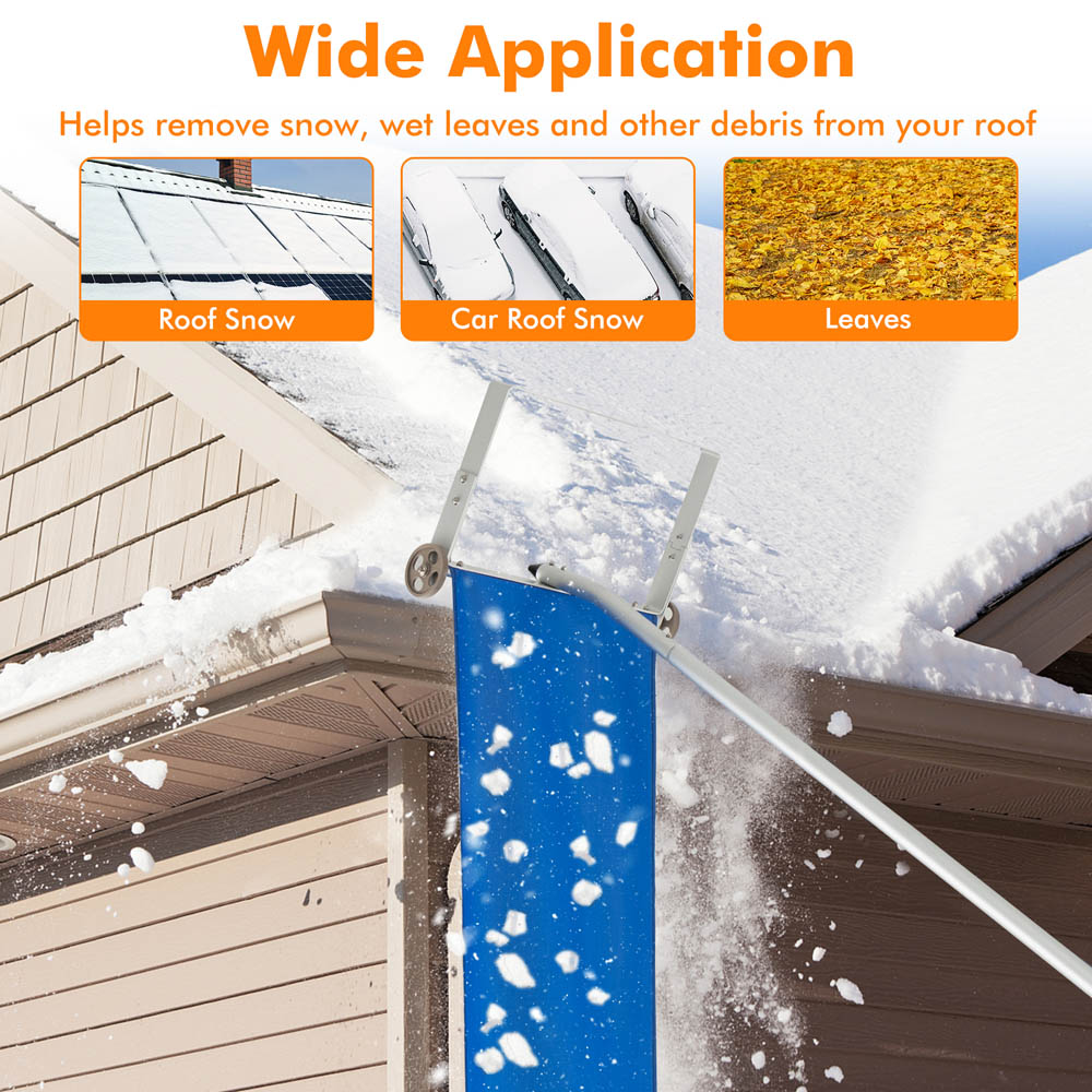 Costway Snow Roof Rake with 5 Section Pole Image 5