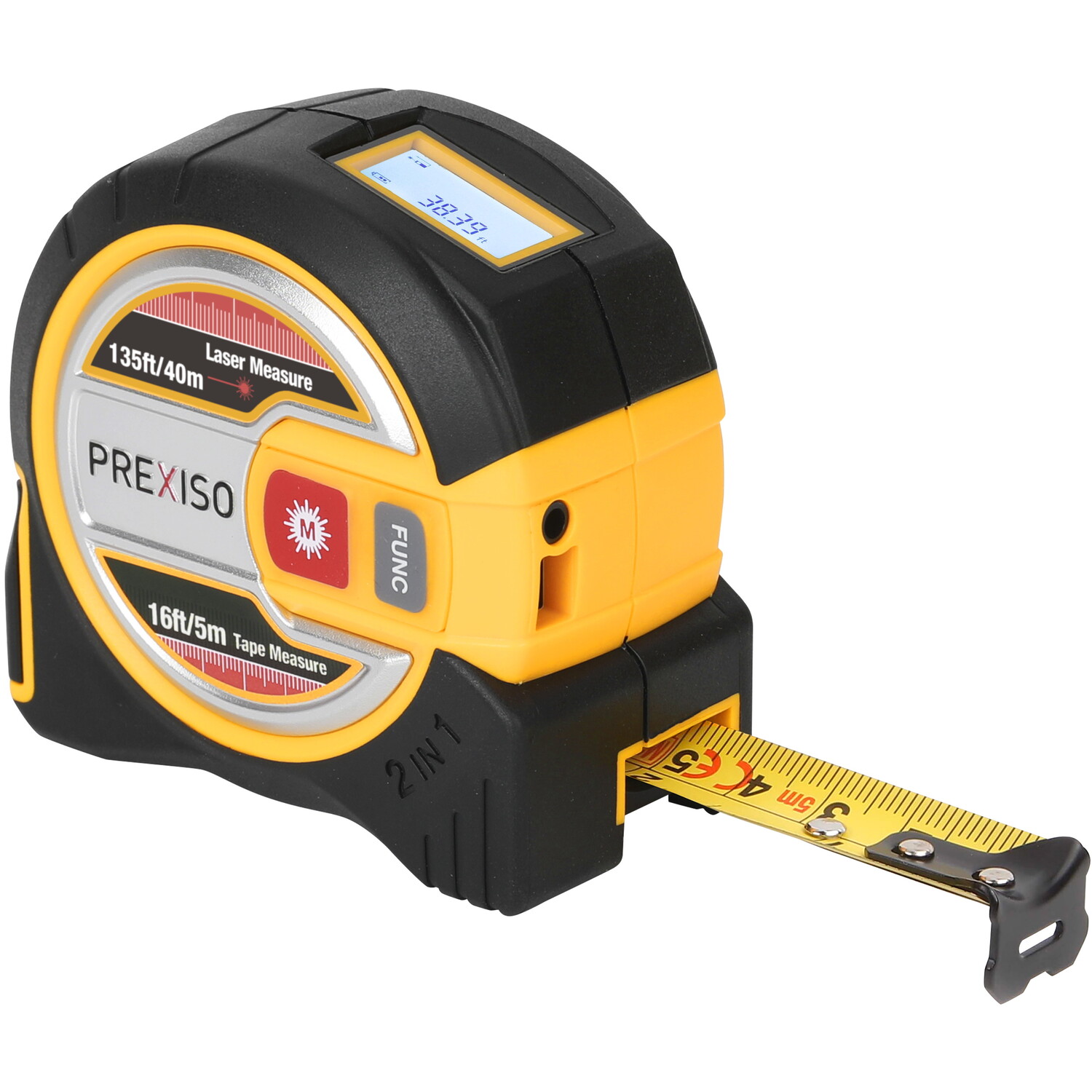 Prexiso 2 In 1 Laser Tape Measure Image 1