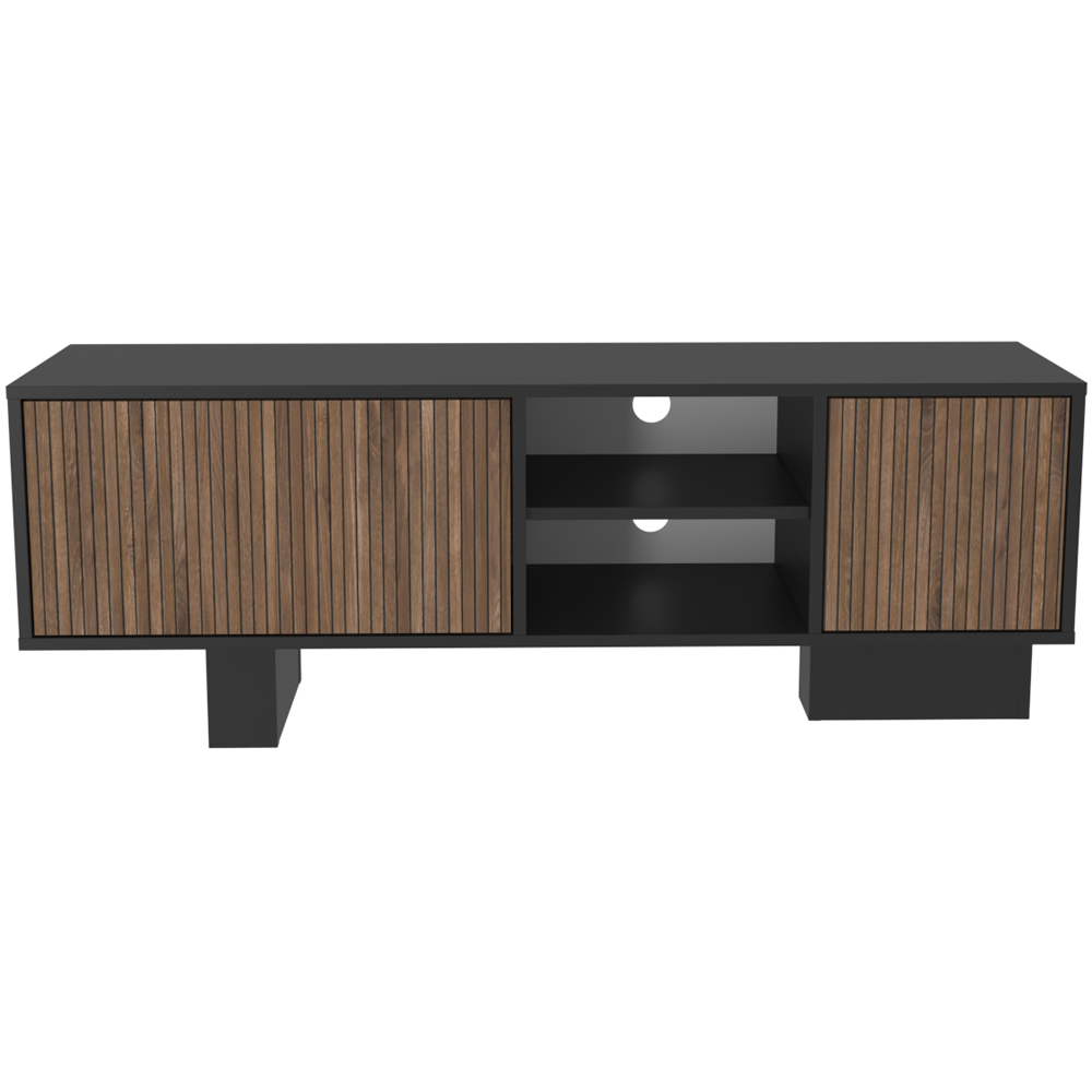 Decorotika Monaco 2 Door 2 Shelf Black Alina TV Unit Image 3