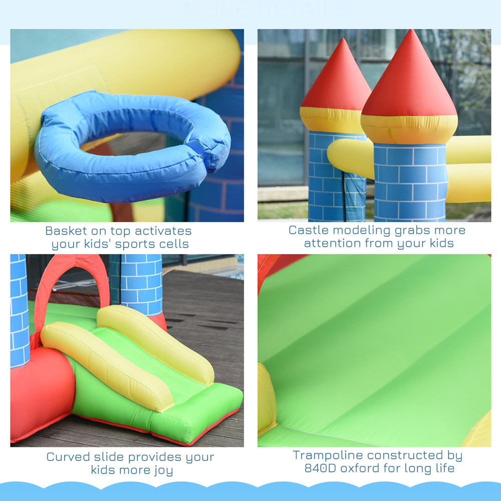Outsunny Kids Trampoline Bouncy Castle Image 5