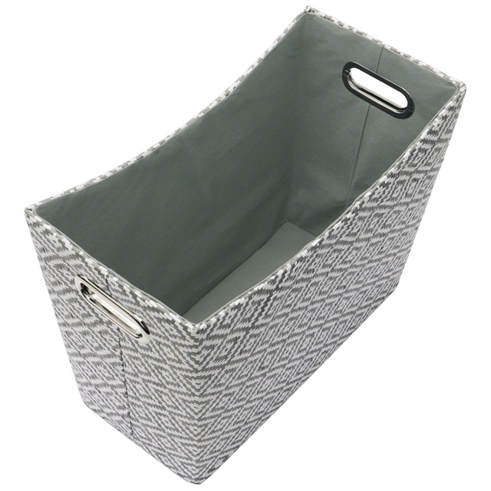 JVL Argyle Grey Paper Magazine Holder Image 3