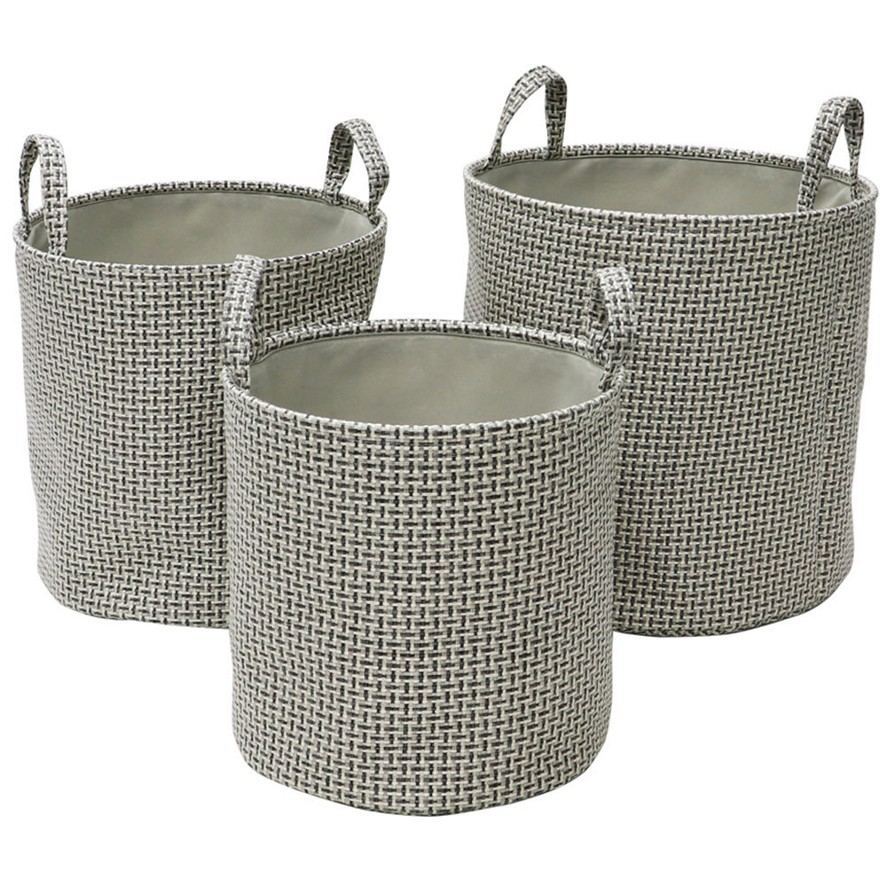 JVL Silva Set of 3 Round Fabric Storage Baskets Image 1