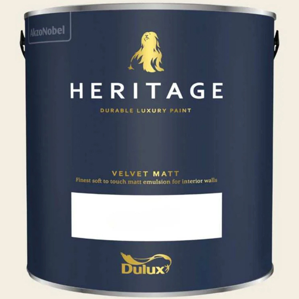 Dulux Heritage Walls and Ceilings Alabaster White Velvet Matt Emulsion Paint 2.5L Image 2