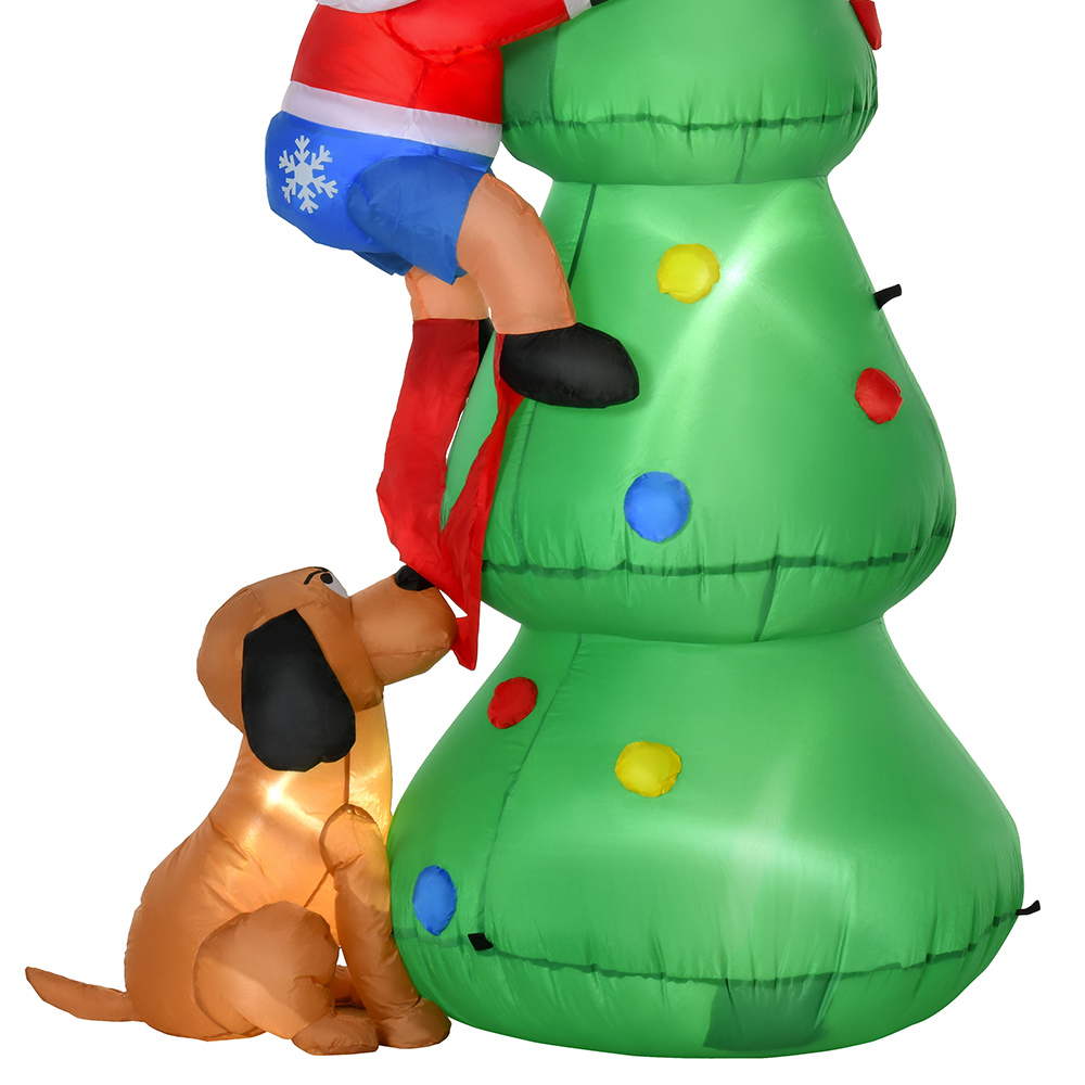 Everglow LED Inflatable Christmas Tree with Santa Claus and Dog Decoration 5.9ft Image 4