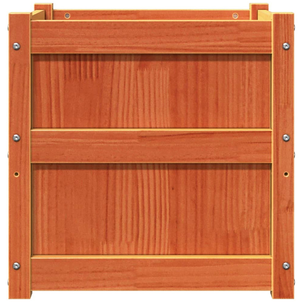 vidaXL Wax Brown Solid Pine Wood Garden Planter 50 x 50 x 50cm Image 5