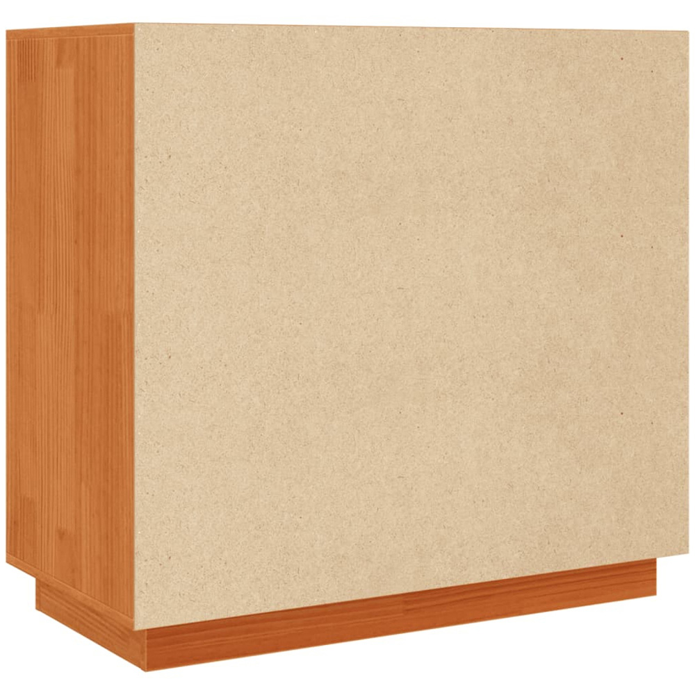 vidaXL 3 Drawer Wax Brown Solid Pine Wood Sideboard Image 9