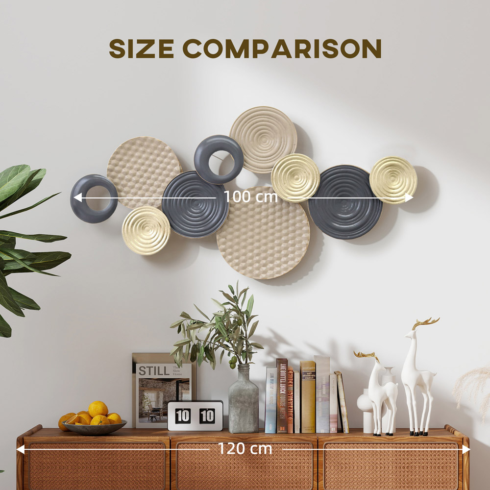 Portland Multi-Disc Design Metal 3D Wall Art 50 x 100cm Image 8