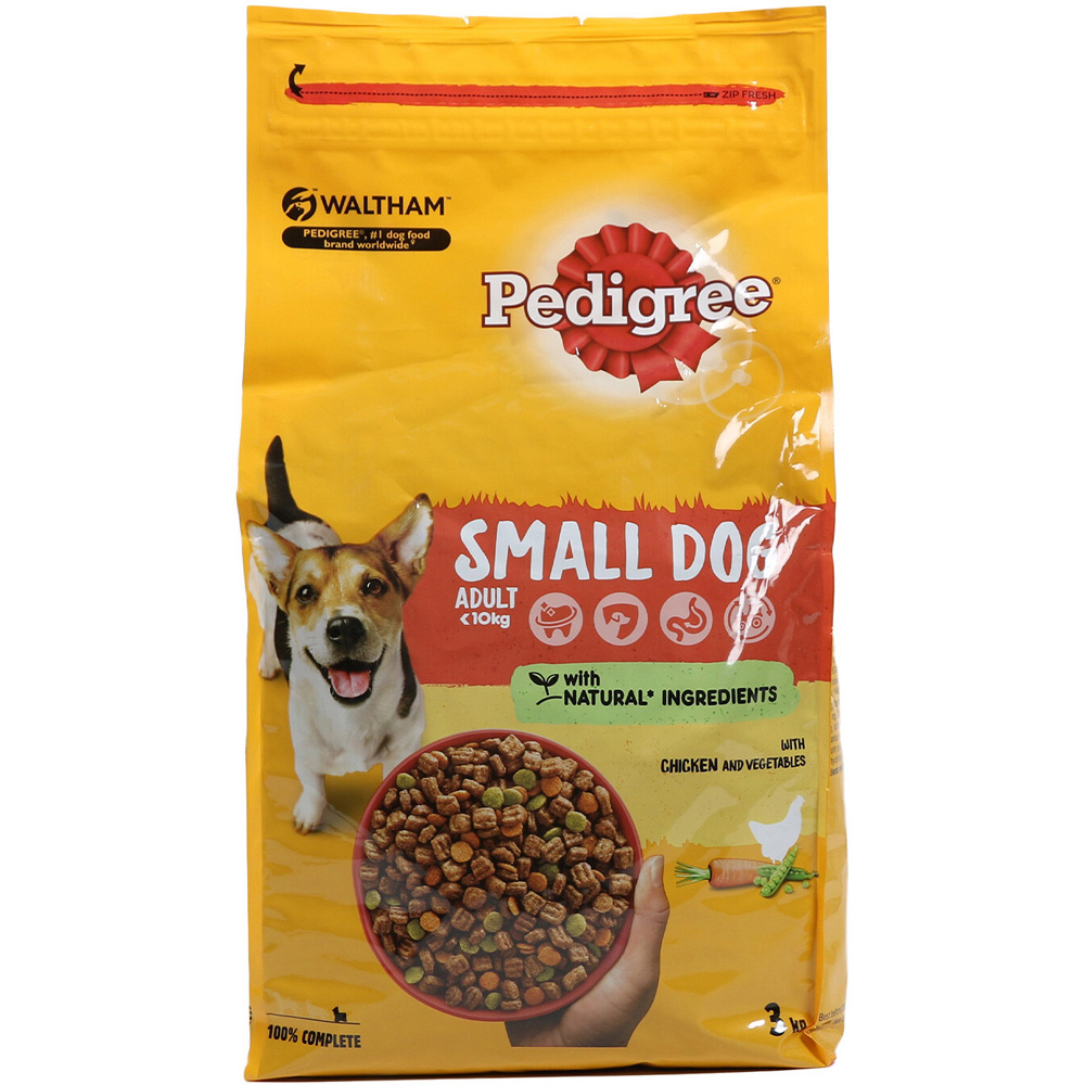 Pedigree Chicken and Vegetables Dry Small Dog Food 3kg Image 1