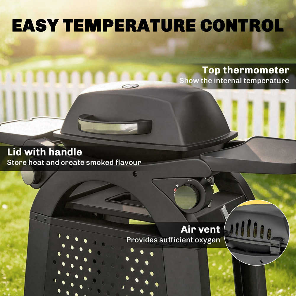 Outsunny 2-in-1 2 Burner Gas BBQ with Cast Iron Grates Image 6