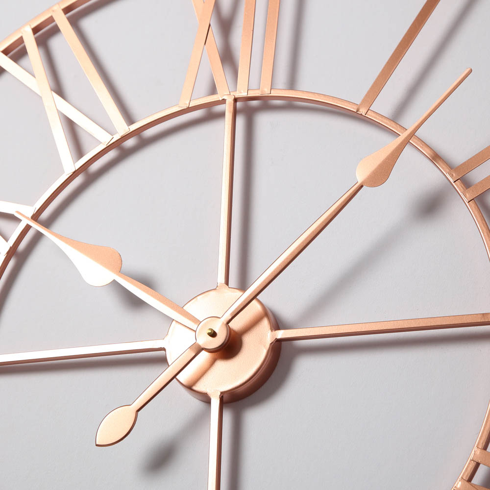 EOS Copper Skeleton Wall Clock with Roman Numerals 80cm Image 5