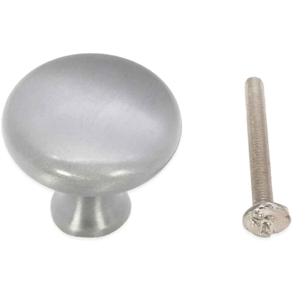 Spira Brass Mushroom Satin Chrome Medium 32mm Cupboard Knob Image 4