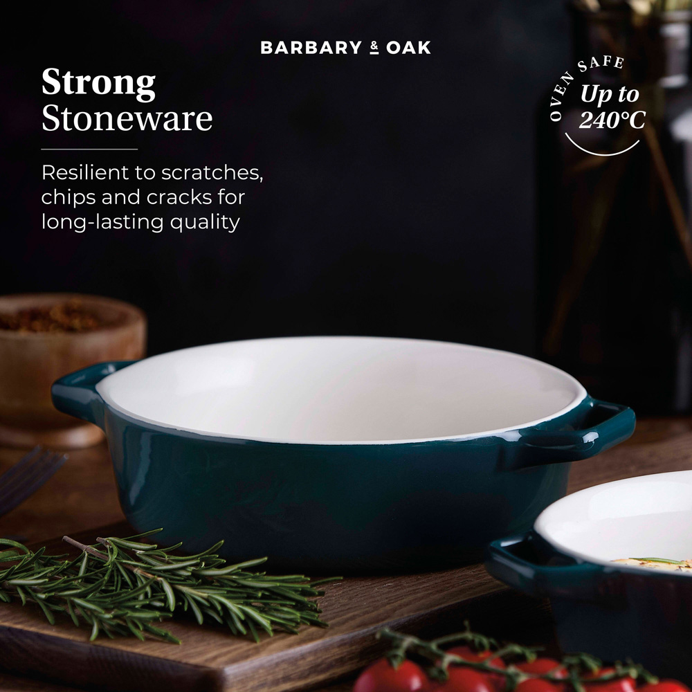 Barbary & Oak Nattura 21.5cm Set of 2 Agave Stoneware Round Baking Dish Image 3