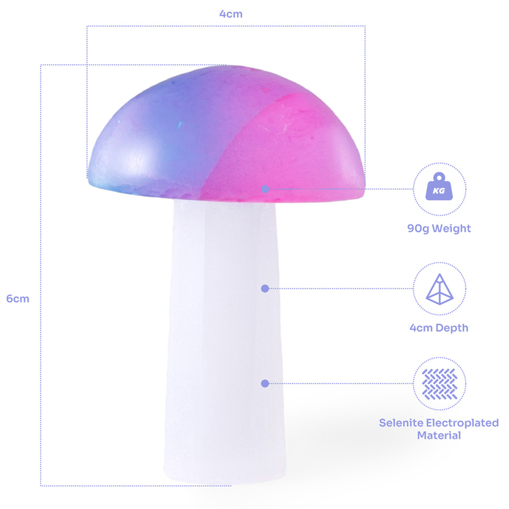 Myga Light Purple and Light Blue Selenite Crystal Mushroom Image 3