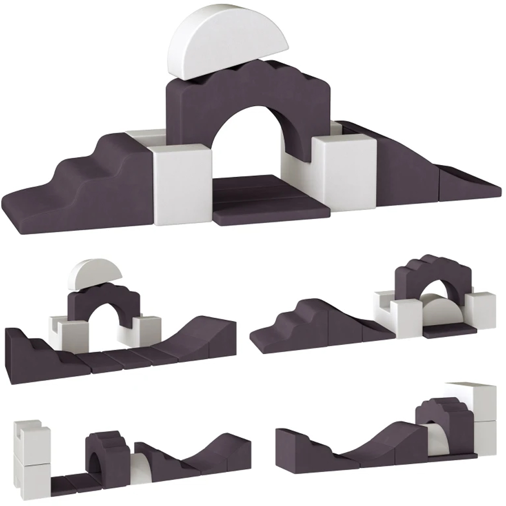 AIYAPLAY Brown Kids Foam Climbing Blocks Soft Play Set 7 Piece Image 3