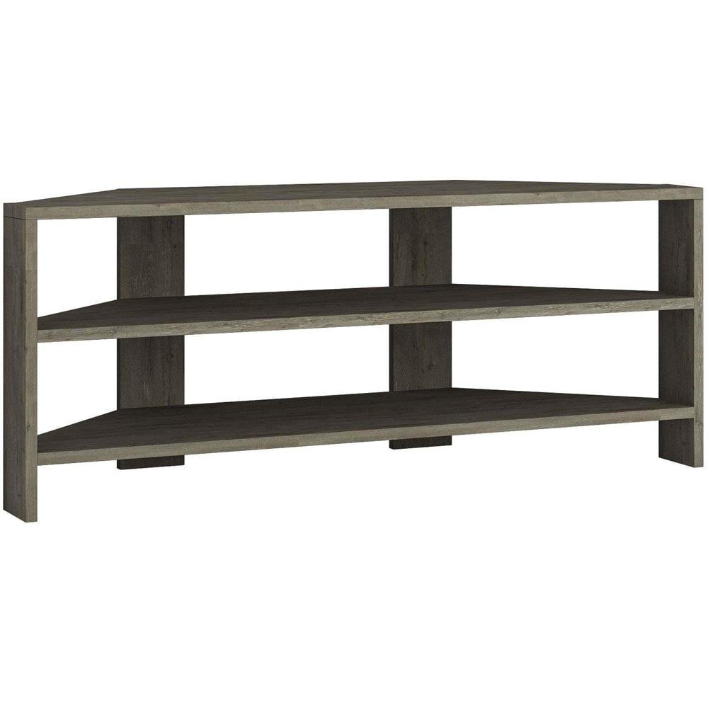 Decortie Thales 2 Shelf Dark Coffee Modern Corner TV Unit Image 2