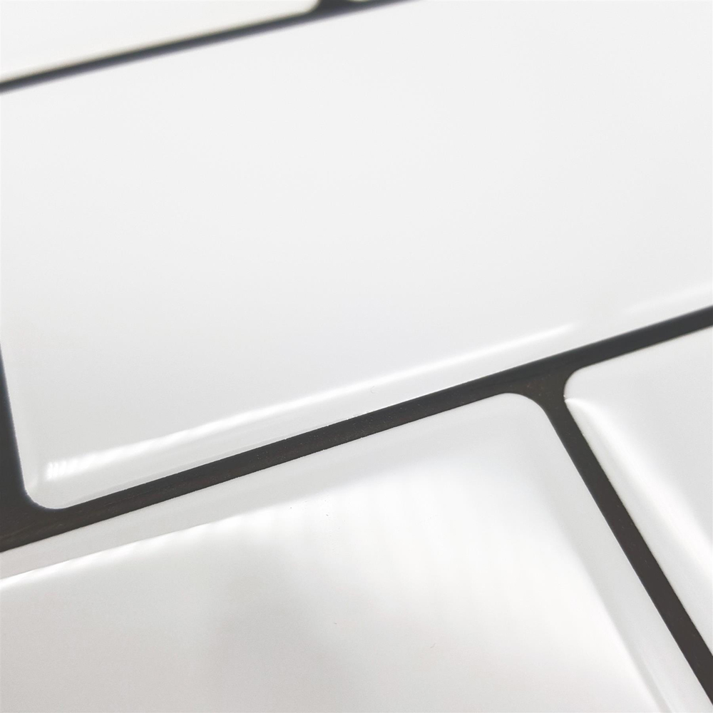 Walplus London Minimalist Brilliant White 3D Peel and Stick Backsplash Tile Sticker 6 Pack Image 3